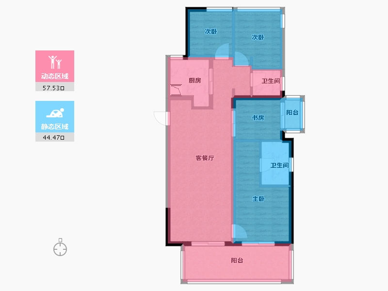 广西壮族自治区-南宁市-万科悦府-90.88-户型库-动静分区