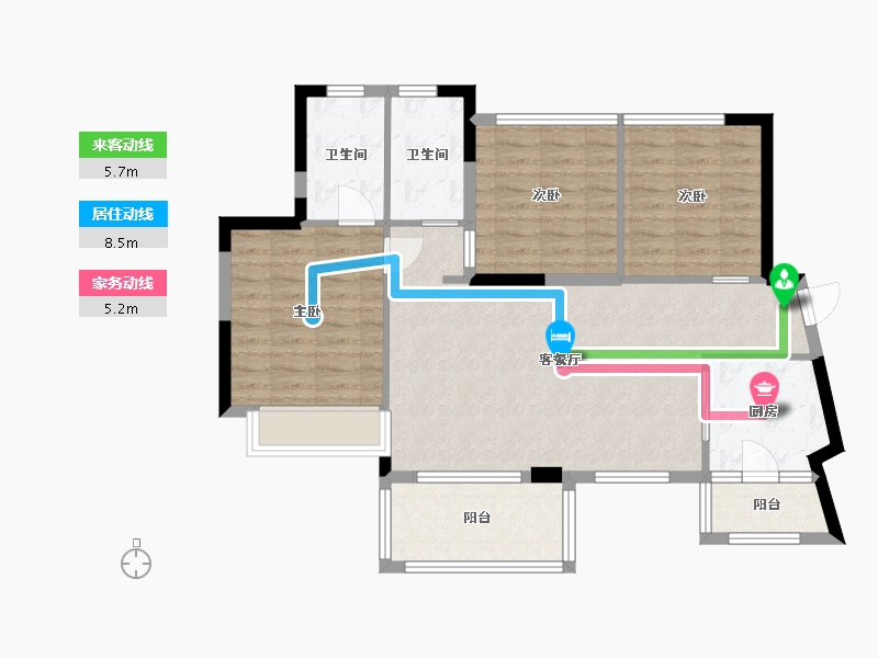 广东省-东莞市-佳兆业碧海云天-87.15-户型库-动静线