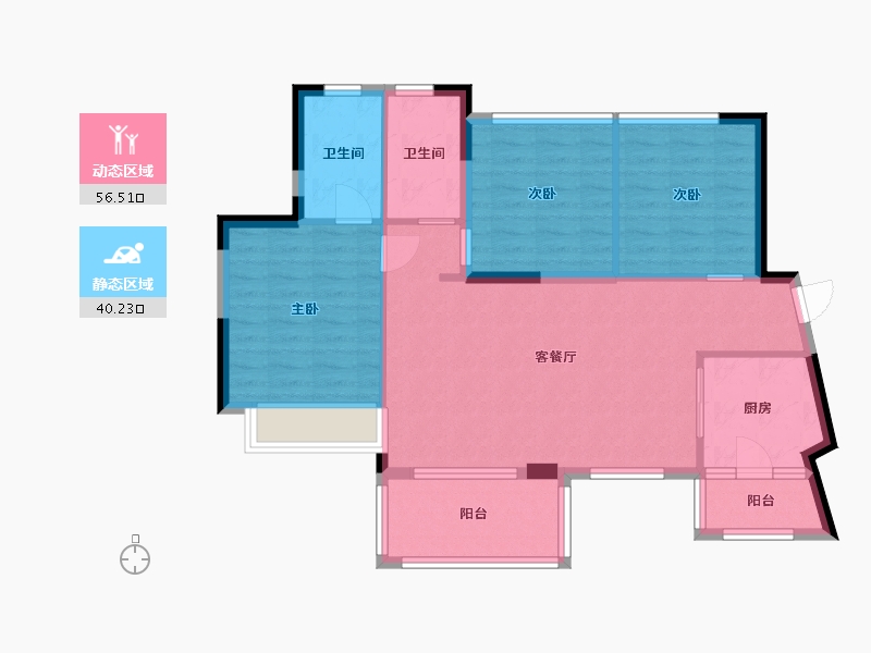 广东省-东莞市-佳兆业碧海云天-87.15-户型库-动静分区