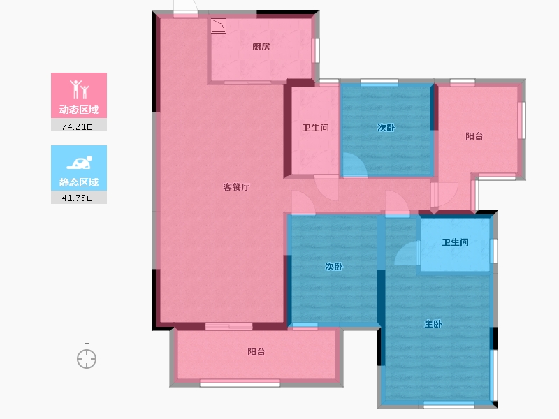 广西壮族自治区-南宁市-翰林江畔-103.26-户型库-动静分区