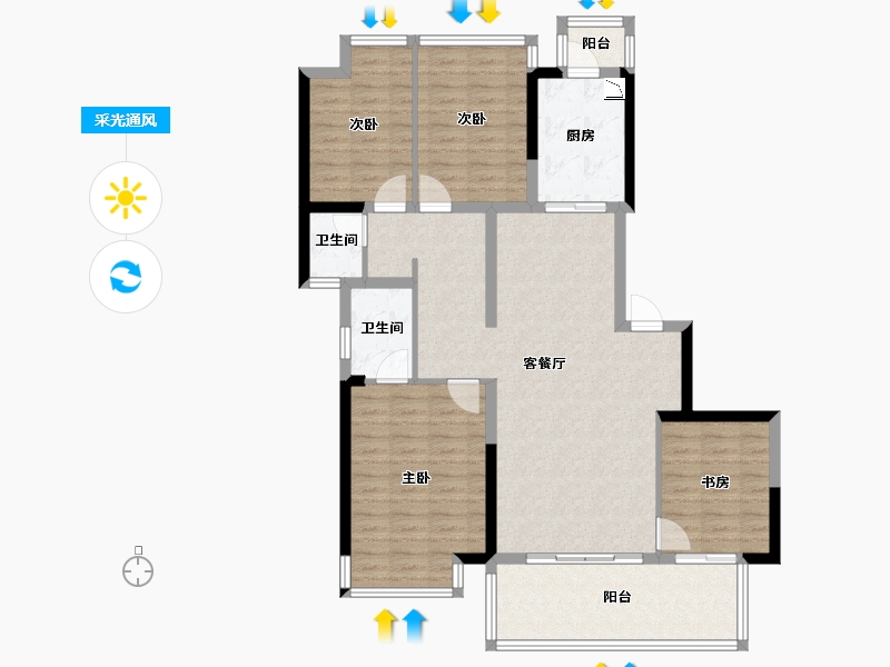 广西壮族自治区-南宁市-万科悦府-113.58-户型库-采光通风