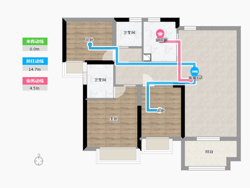 广东省-东莞市-御城-76.80-户型库-动静线