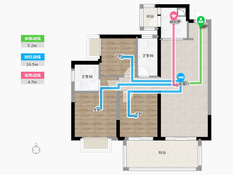 广西壮族自治区-南宁市-兴宁大唐果-80.05-户型库-动静线