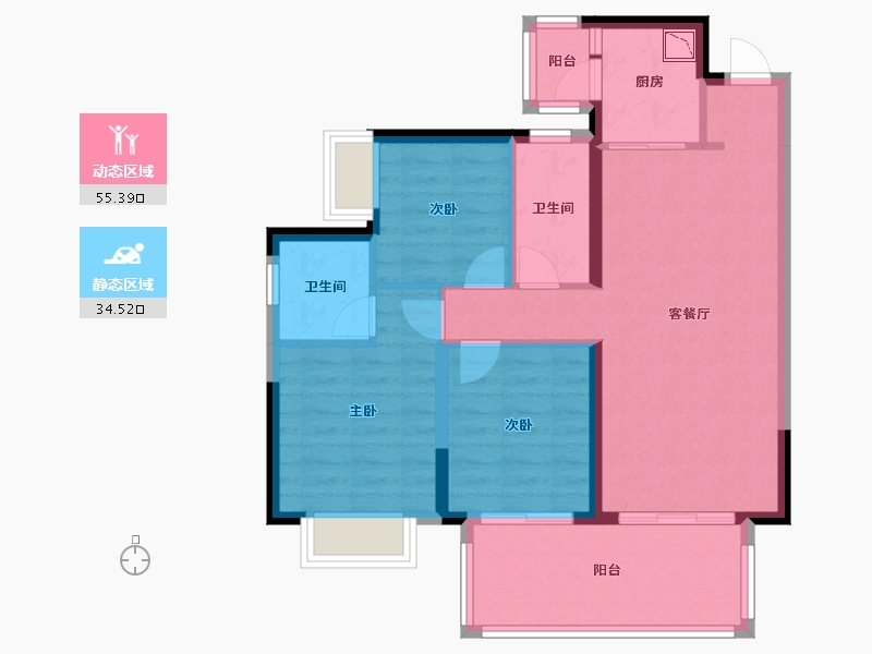 广西壮族自治区-南宁市-兴宁大唐果-80.05-户型库-动静分区