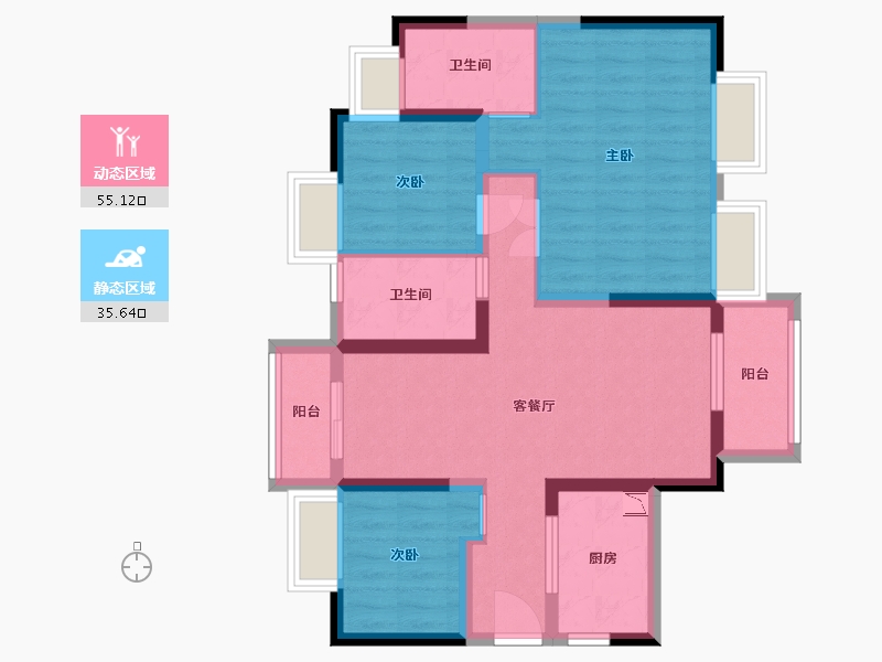 广东省-东莞市-御城-79.71-户型库-动静分区