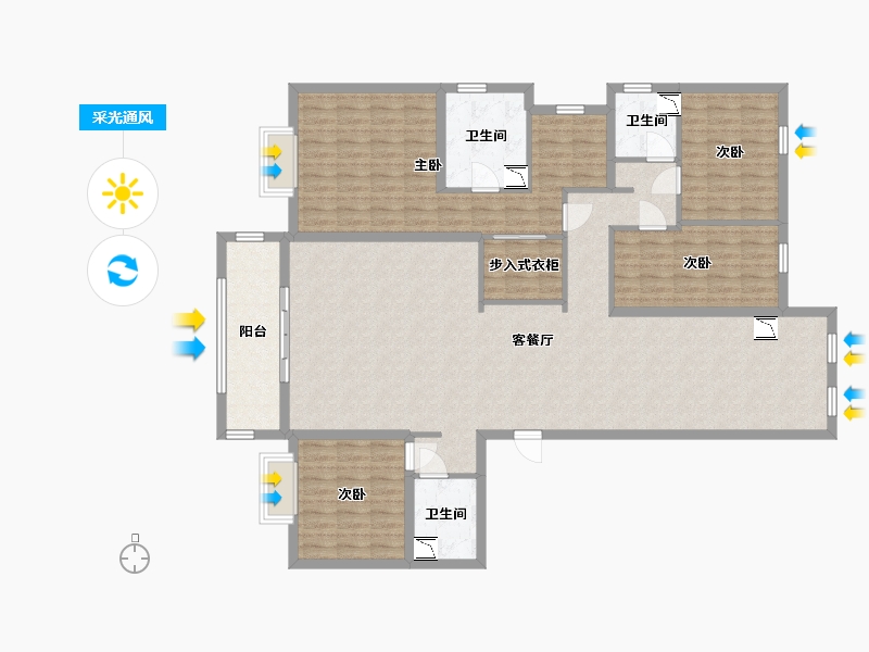 安徽省-蚌埠市-蚌埠碧桂园-150.71-户型库-采光通风