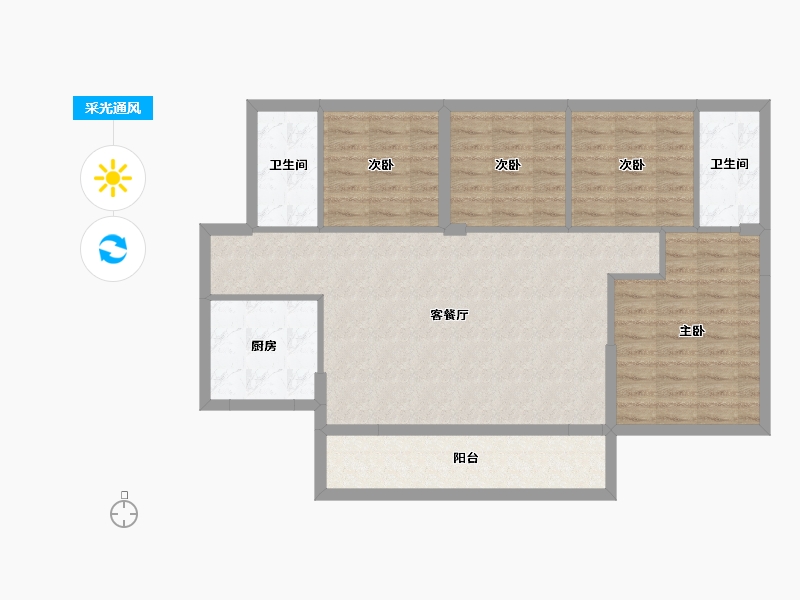 广东省-东莞市-天麟八号公馆-94.80-户型库-采光通风