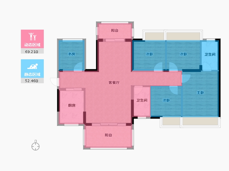 广西壮族自治区-南宁市-龙光玖誉府-109.08-户型库-动静分区