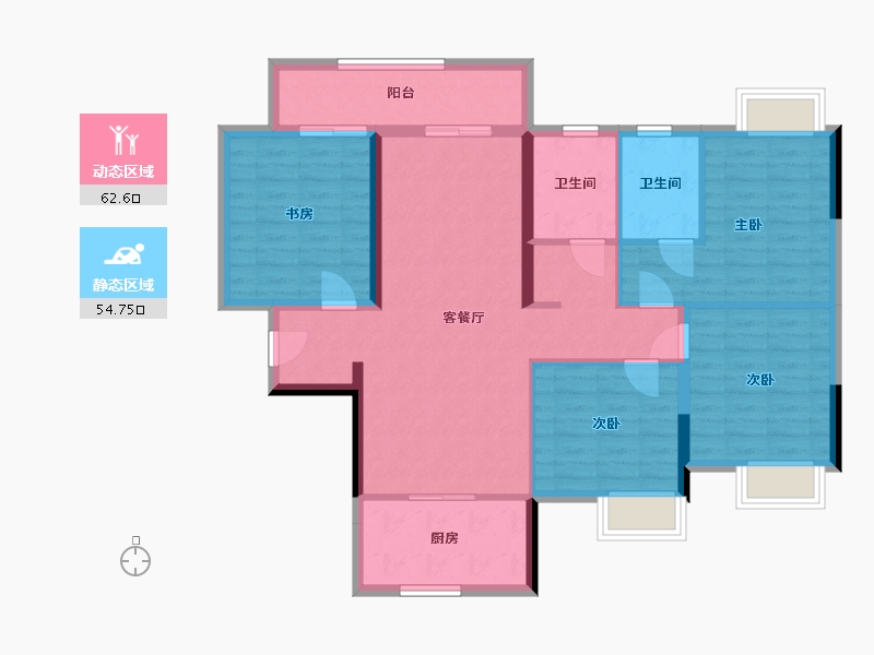 广西壮族自治区-南宁市-意洲嘉园盛景-105.56-户型库-动静分区