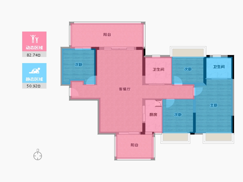 广西壮族自治区-南宁市-旭辉湖山樾-120.19-户型库-动静分区