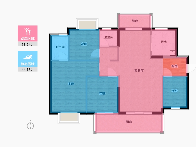 广东省-东莞市-信鸿御江东岸-92.72-户型库-动静分区