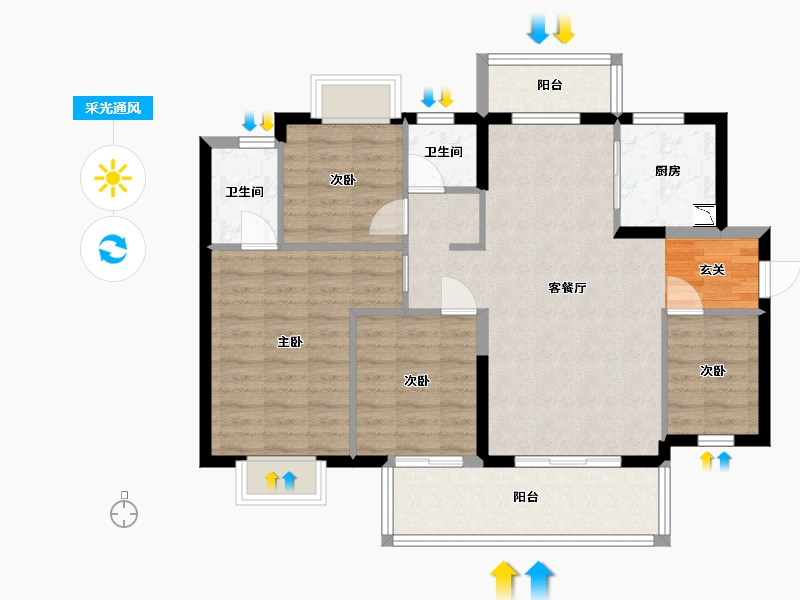 广东省-东莞市-信鸿御江东岸-92.72-户型库-采光通风