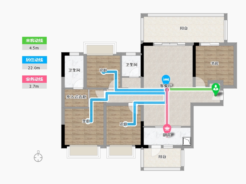 广西壮族自治区-南宁市-旭辉湖山樾-104.46-户型库-动静线