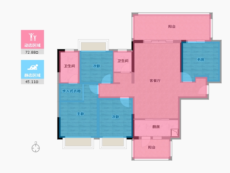 广西壮族自治区-南宁市-旭辉湖山樾-104.46-户型库-动静分区