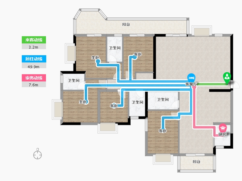 广西壮族自治区-南宁市-汉军冠江台-175.78-户型库-动静线