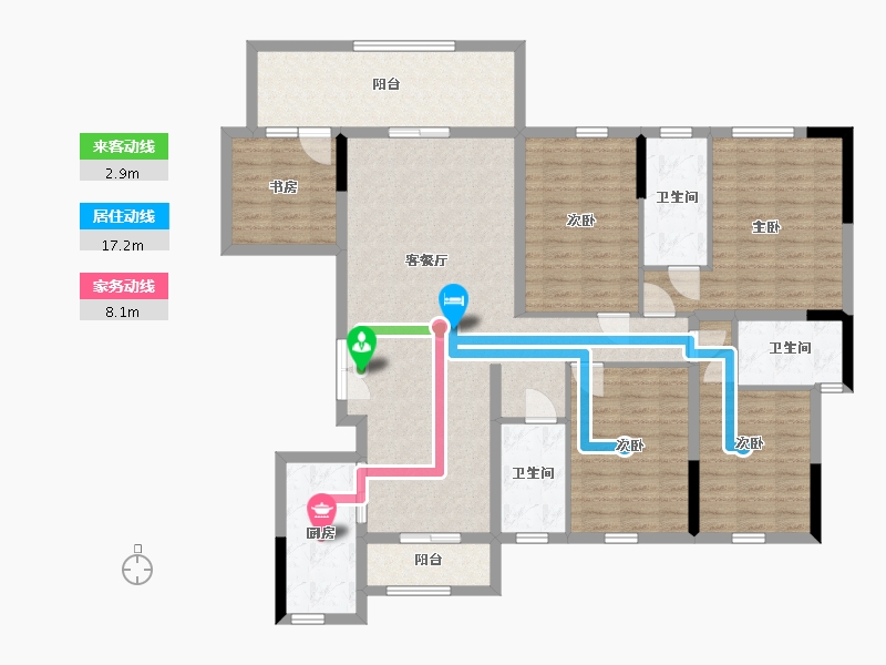 广西壮族自治区-南宁市-意洲嘉园盛景-139.00-户型库-动静线