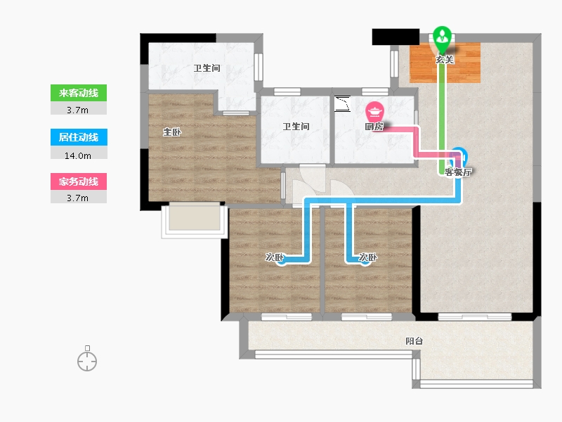 广东省-东莞市-保利滨湖堂悦-86.06-户型库-动静线