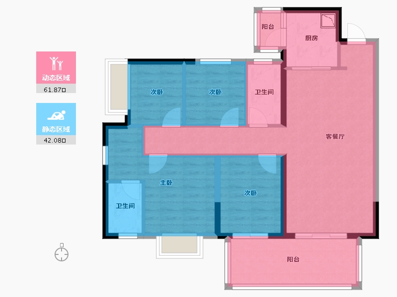 广西壮族自治区-南宁市-兴宁大唐果-92.81-户型库-动静分区