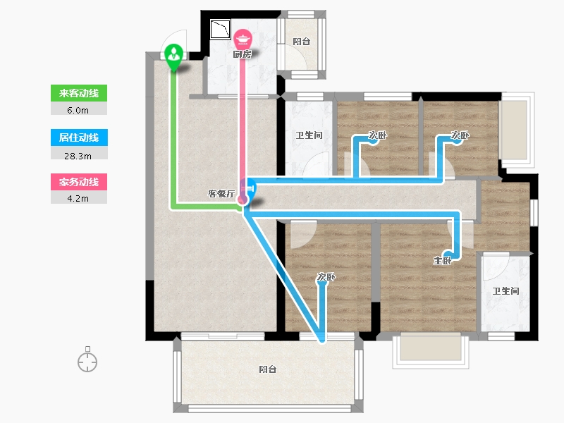 广西壮族自治区-南宁市-兴宁大唐果-90.01-户型库-动静线