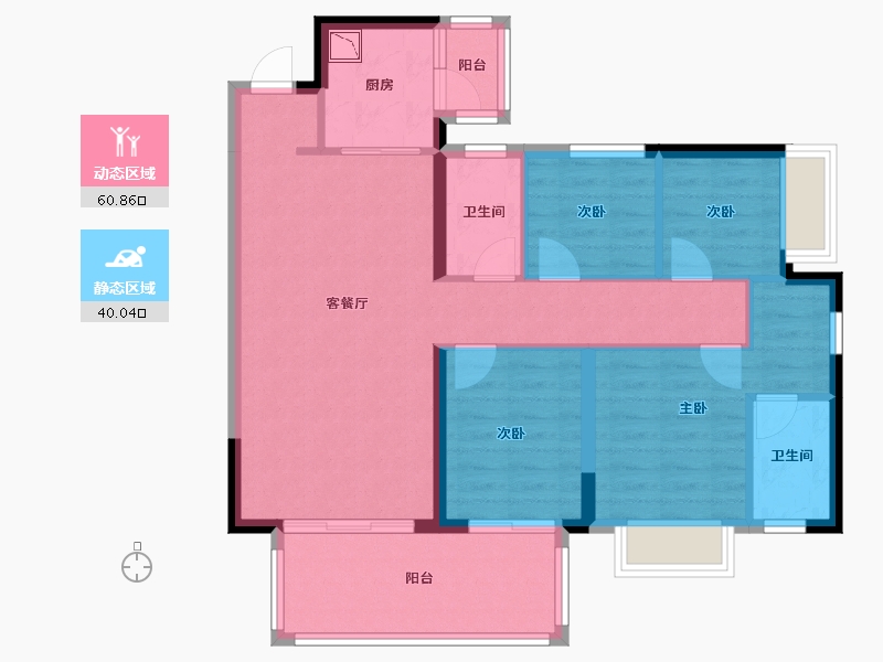 广西壮族自治区-南宁市-兴宁大唐果-90.01-户型库-动静分区