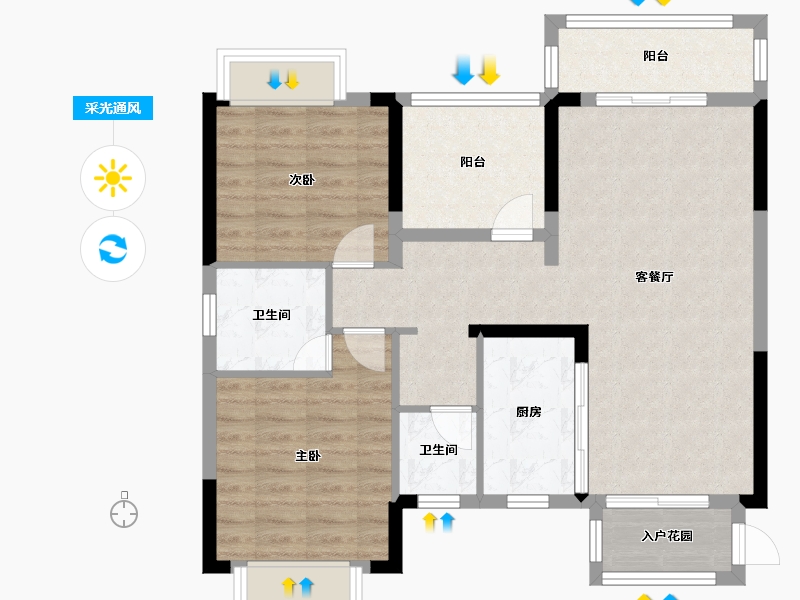 广西壮族自治区-南宁市-汇豪国际-85.00-户型库-采光通风