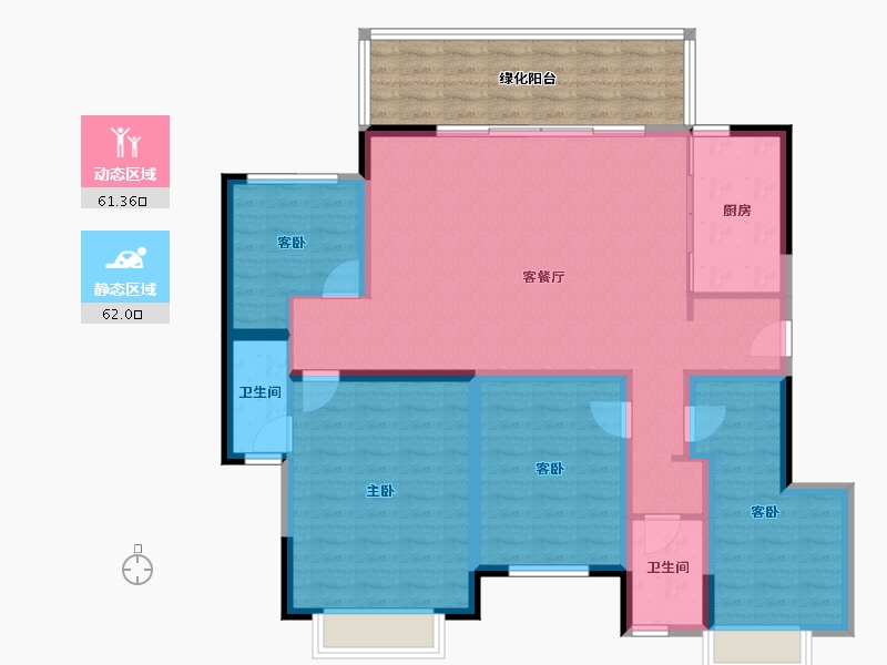 广西壮族自治区-南宁市-中海哈罗学府-124.25-户型库-动静分区