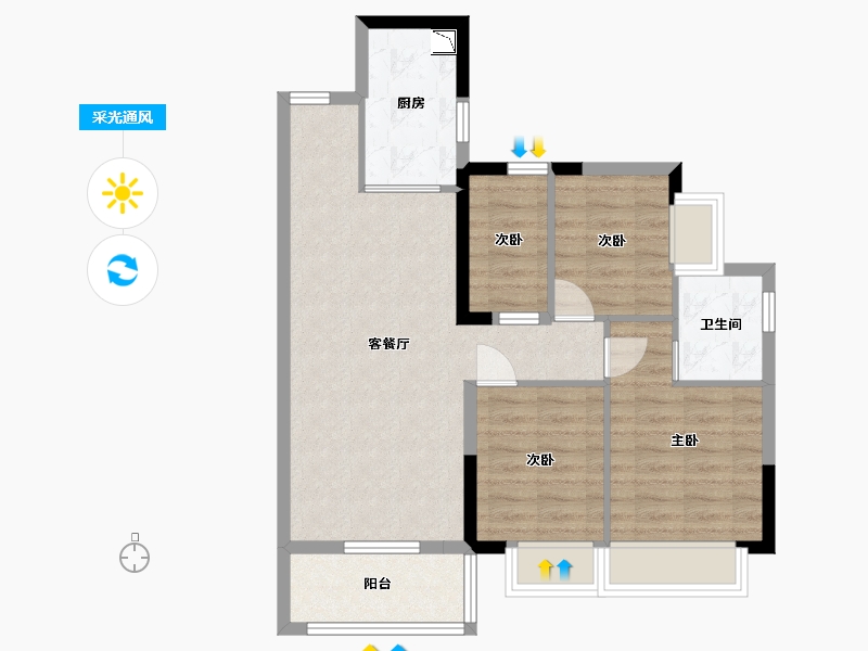 广东省-东莞市-万象连城-73.09-户型库-采光通风