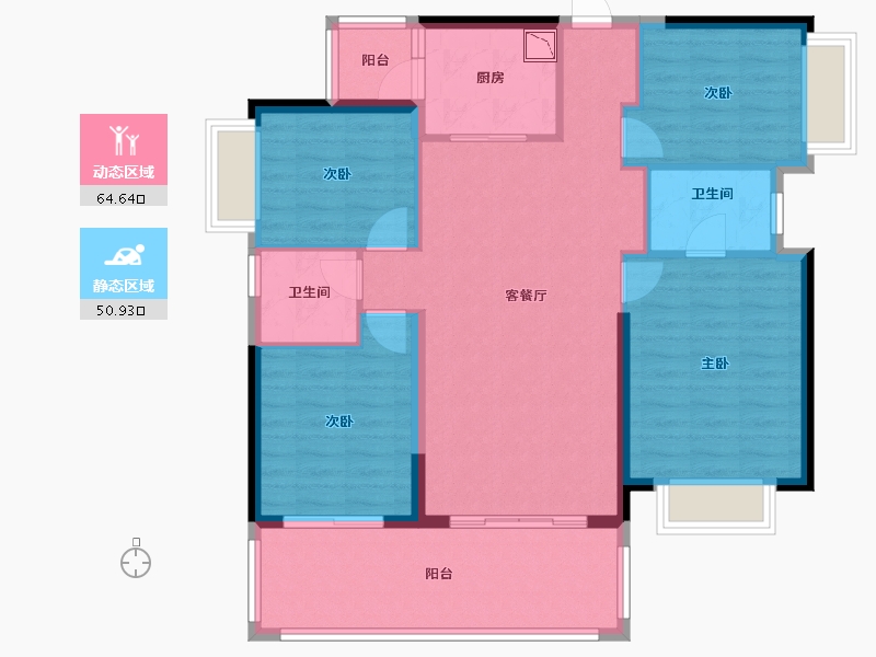 广西壮族自治区-南宁市-兴宁大唐果-104.41-户型库-动静分区