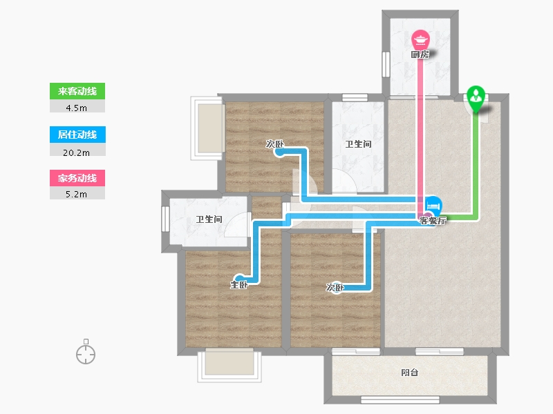 广西壮族自治区-南宁市-意洲嘉园盛景-80.64-户型库-动静线