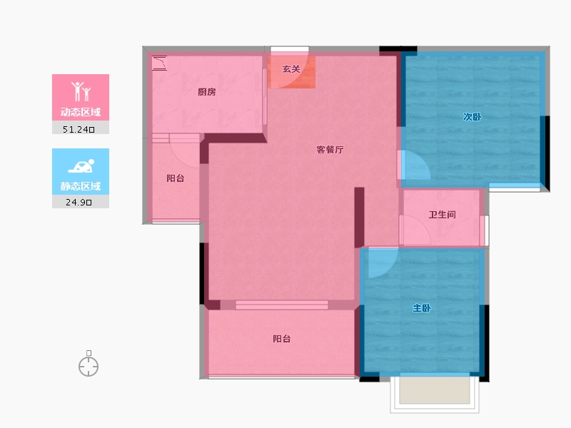 广西壮族自治区-桂林市-天骄紫东新城-68.20-户型库-动静分区