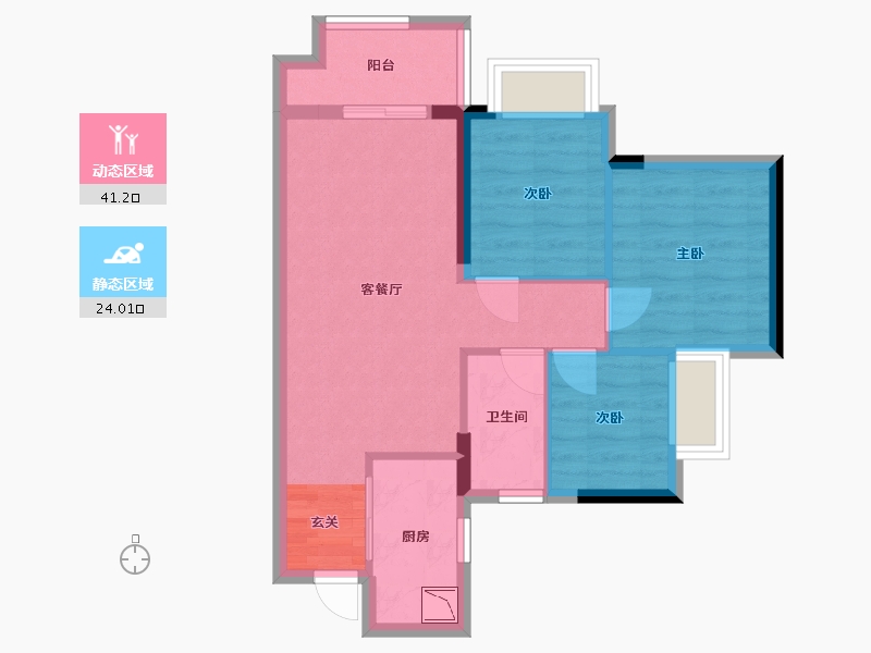 广东省-东莞市-美的招商东樾-57.53-户型库-动静分区