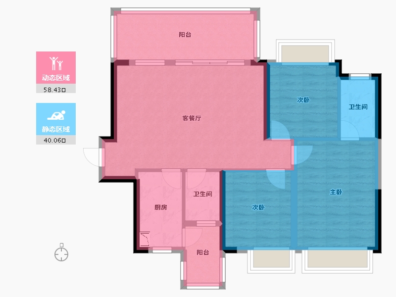 广西壮族自治区-南宁市-兴宁大唐果-88.15-户型库-动静分区