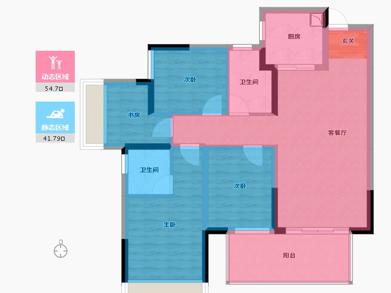 广西壮族自治区-南宁市-彰泰江景湾-85.83-户型库-动静分区