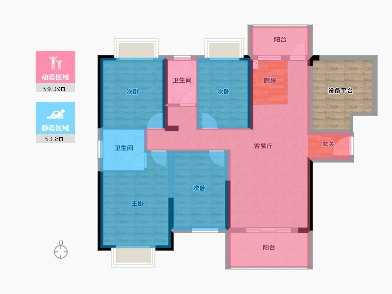 广西壮族自治区-桂林市-天骄紫东新城-111.17-户型库-动静分区