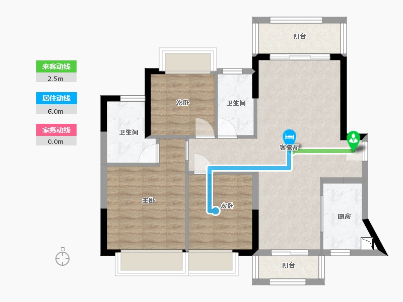 广东省-东莞市-龙光江南大境-76.61-户型库-动静线