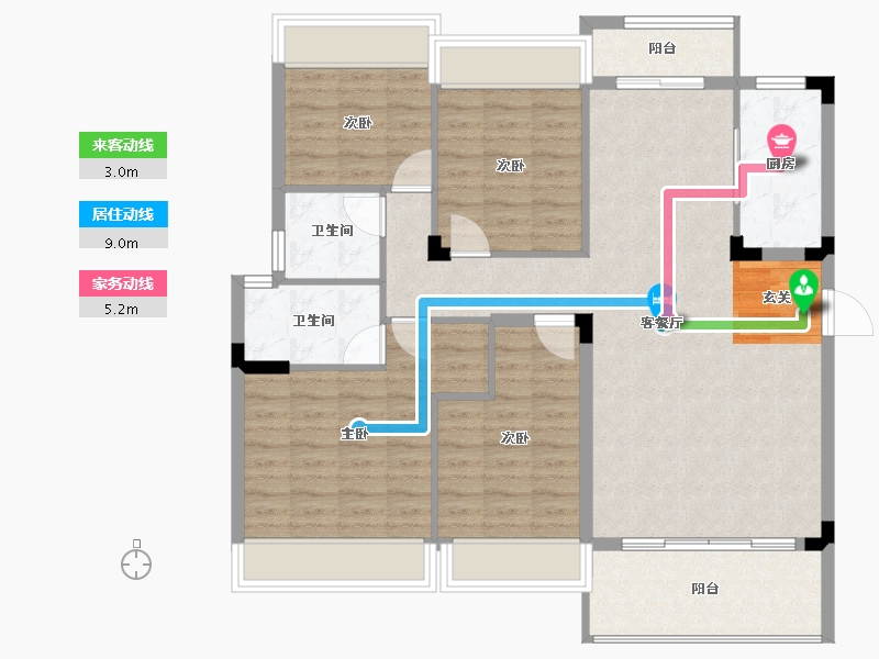 广西壮族自治区-桂林市-灵川碧桂园-107.18-户型库-动静线