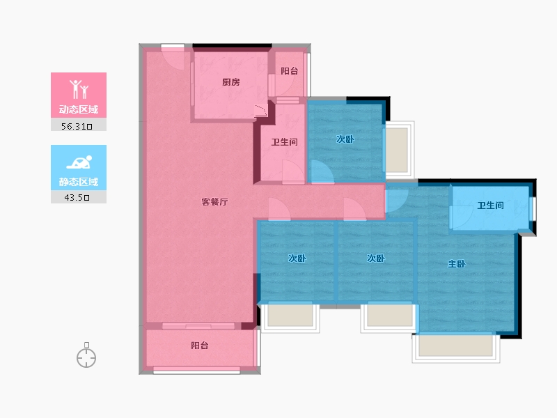 广东省-东莞市-龙光江南大境-89.11-户型库-动静分区