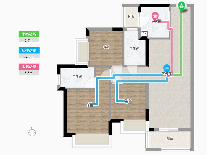 广东省-东莞市-龙光江南大境-73.54-户型库-动静线