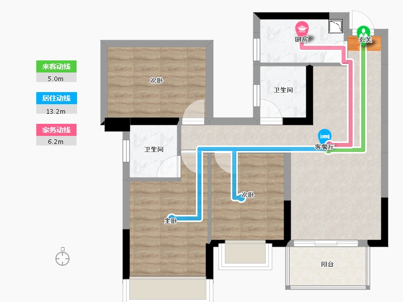 广西壮族自治区-南宁市-荣和五象院子-67.90-户型库-动静线