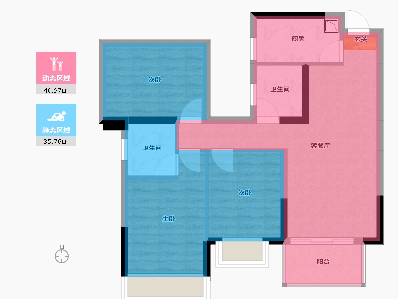 广西壮族自治区-南宁市-荣和五象院子-67.90-户型库-动静分区