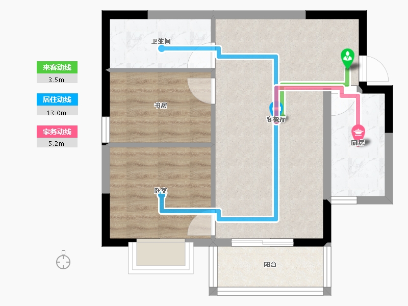 广西壮族自治区-南宁市-汉军冠江台-55.36-户型库-动静线