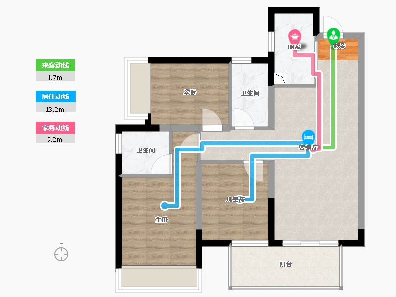 广西壮族自治区-南宁市-阳光城大唐檀境-75.13-户型库-动静线