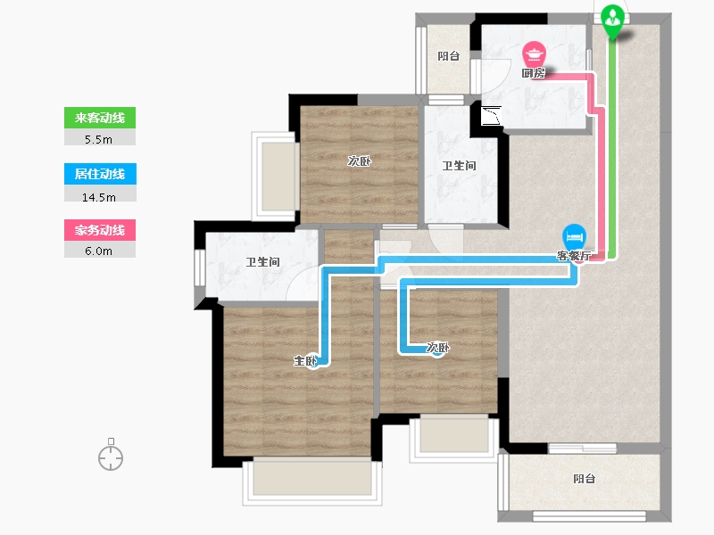 广东省-东莞市-龙光江南大境-76.92-户型库-动静线