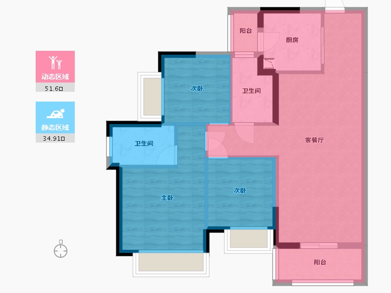 广东省-东莞市-龙光江南大境-76.92-户型库-动静分区