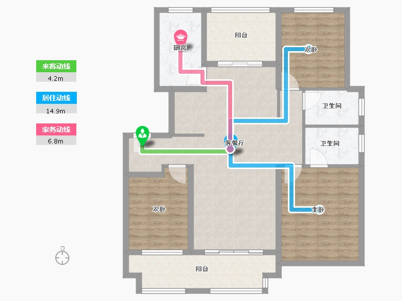 山东省-菏泽市-绿地理想城-108.00-户型库-动静线