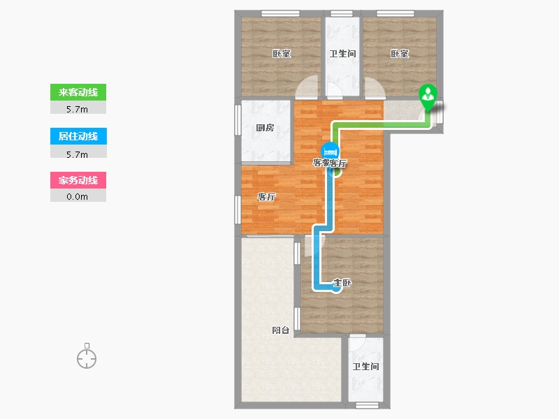 海南省-三亚市-温泉庄园-85.04-户型库-动静线