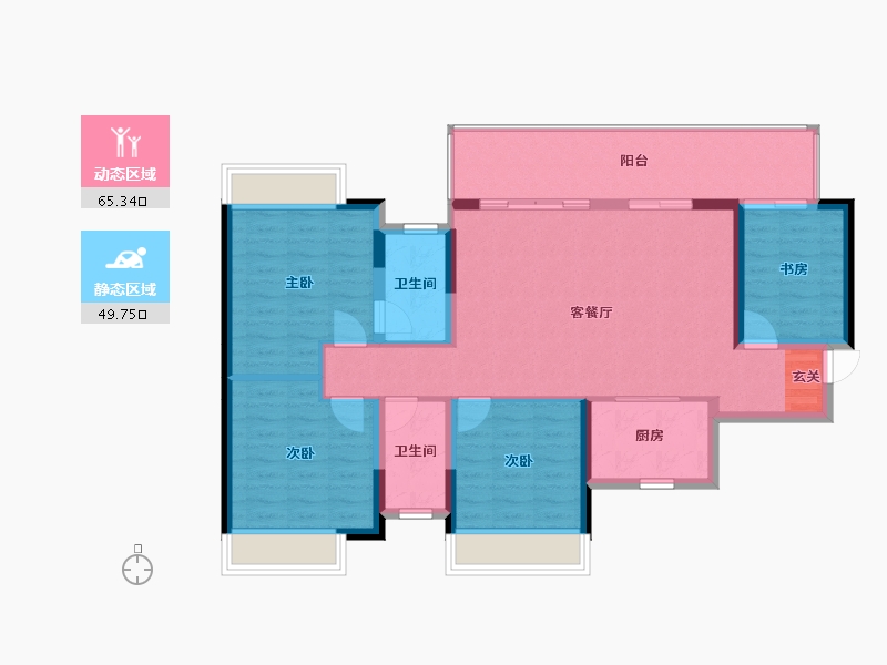 广西壮族自治区-南宁市-彰泰江景湾-104.19-户型库-动静分区