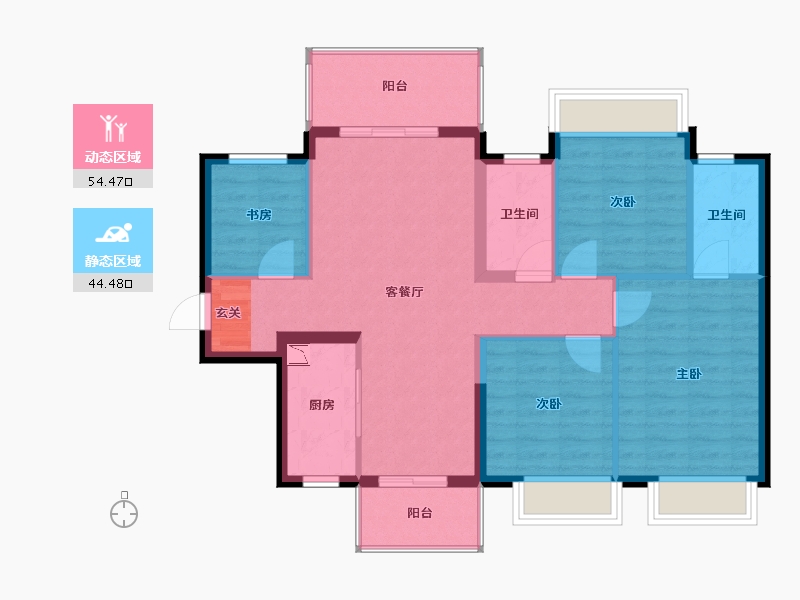 广西壮族自治区-南宁市-阳光城大唐檀境-89.06-户型库-动静分区