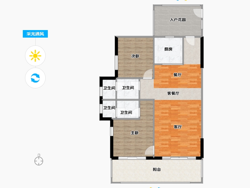 海南省-三亚市-华润石梅湾-101.50-户型库-采光通风