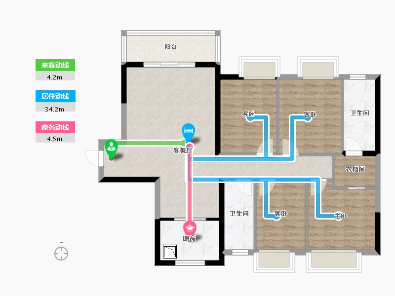 广西壮族自治区-南宁市-汉军冠江台-98.88-户型库-动静线